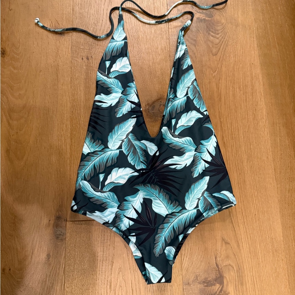 NWOT MIKOH Hinano One Piece Tropical Leaf Print Swimsuit